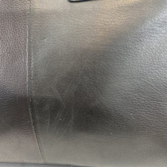 Danier Black Leather Laptop Bag Suitcase 3 Pocket Zipper Closure Padded‎ Lining - Picture 14 of 17